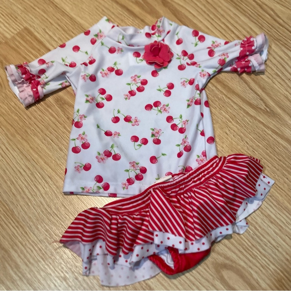 Nannette Baby two piece rashguard swimsuit 12 months - Picture 1 of 5